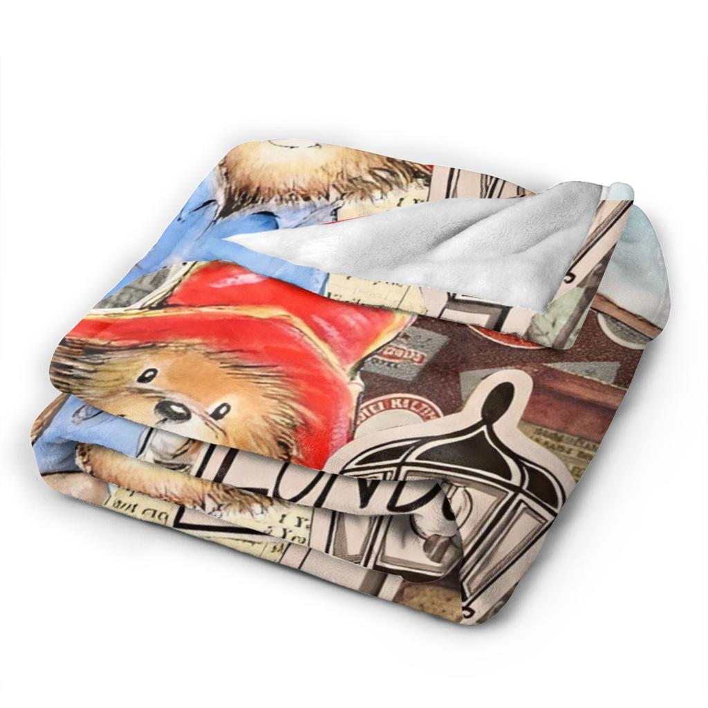 Blankets Britain Paddington Brown Bear Throw Blanket Flannel Bedspread For Couch Chair Sofa Bed Fluffy Sofa Bed Cover