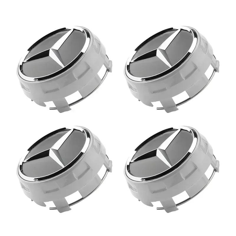 4PCS 75mm Black Red Raised Wheel Center Caps for Mercedes-Benz AMG C E S GLC GLE A0004000900 Hub Cover Waterproof