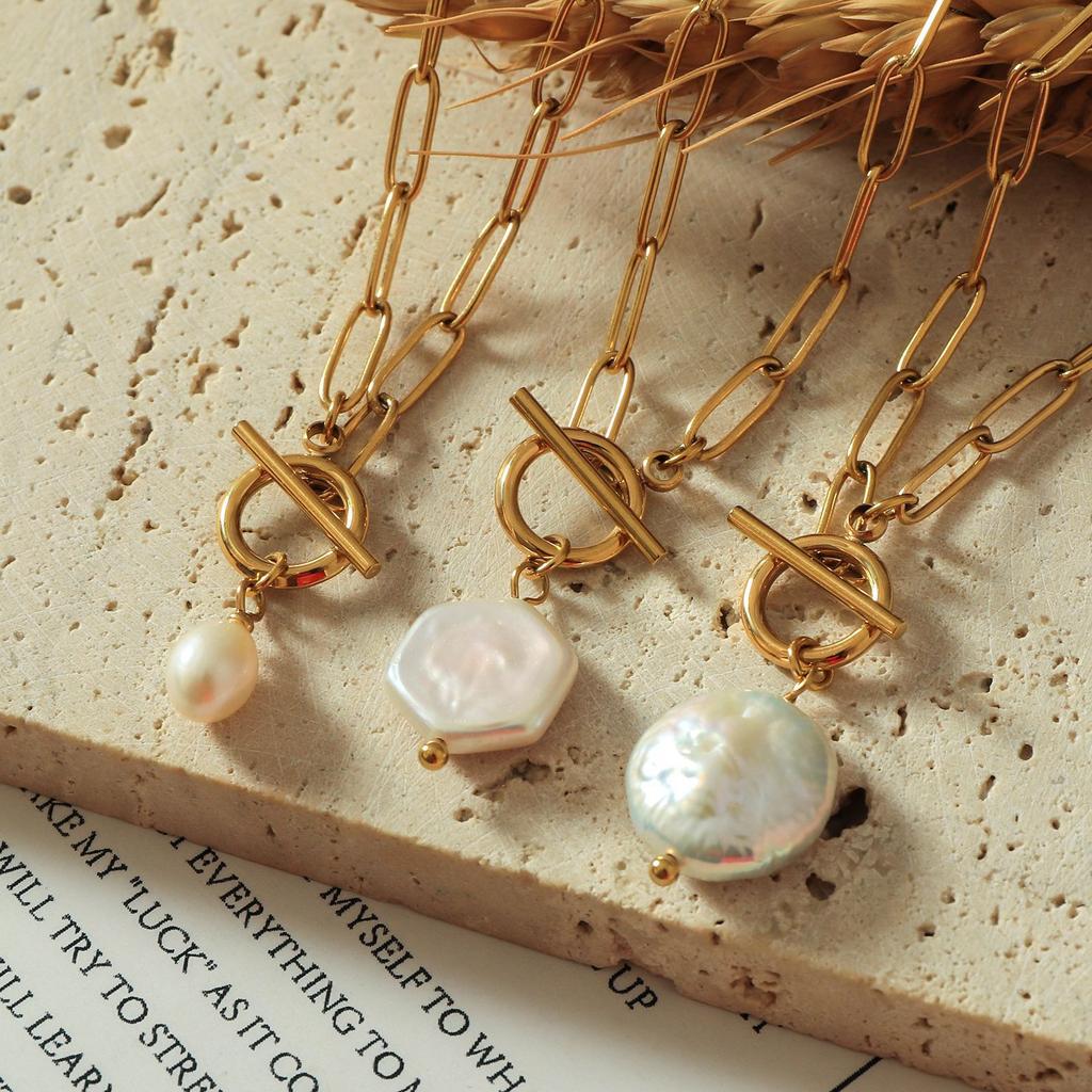 Новое универсальное ожерелье из нерегулярного барочного жемчуга, легкая роскошь, элегантный темперамент, подвеска из натурального жемчуга для женщин