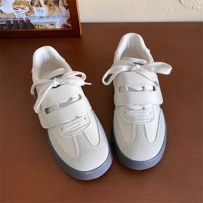 Нишевая белая обувь на липучке, моральные тренировочные туфли, женские модели весна-осень 2025 года, универсальные в стиле колледжа, легкая спортивная и повседневная обувь