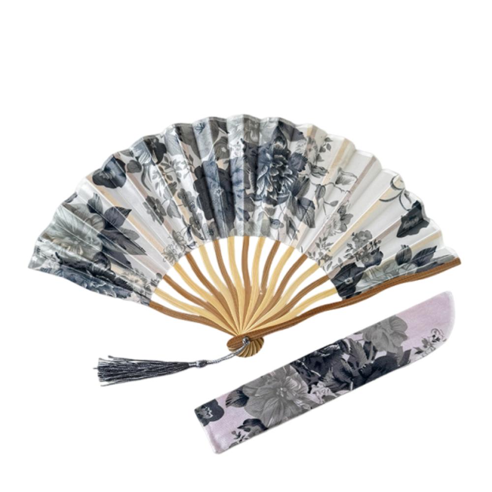 Шелковый складной веер в китайском стиле, классический складной веер с кисточкой, старинный ручной веер, подарок для девушки