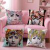 Minimal Abstract Women Simple Anime Art Cushion Cover Pillow Case Soft Skin Friendly Fabric  Concealed Zipper