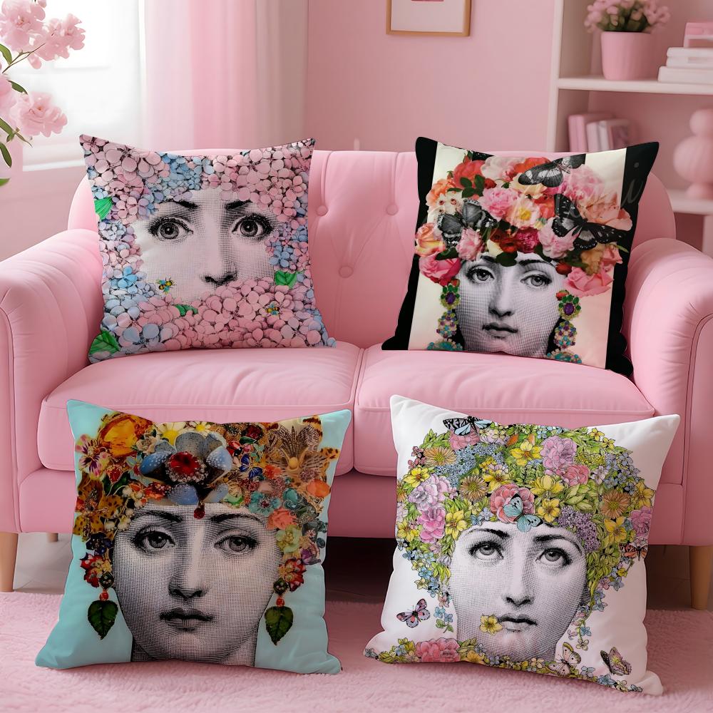 Minimal Abstract Women Simple Anime Art Cushion Cover Pillow Case Soft Skin Friendly Fabric Concealed Zipper