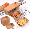100 Pieces Disposable Serving Tray Take Out Food Boats Recyclable Paper for Fruit