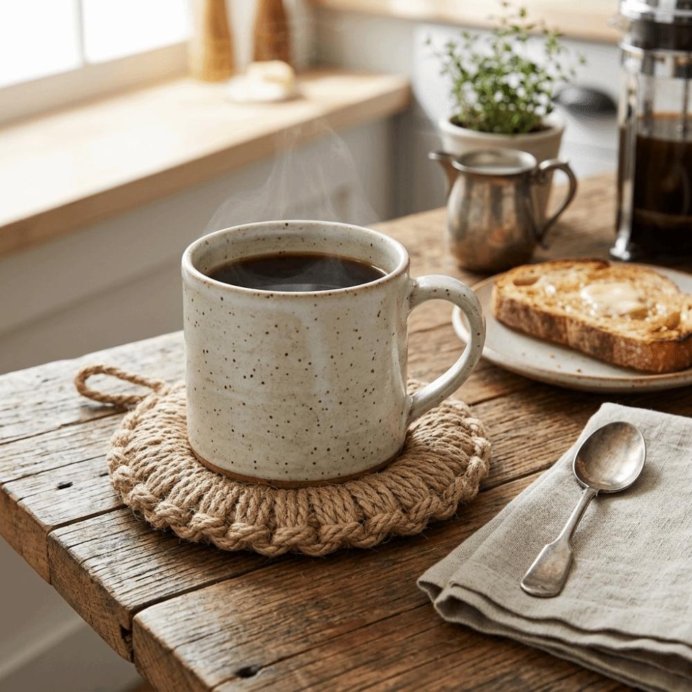 Thickened Coaster Rope Table Protector Mat Not Easy Fray Drink Coaster Hot‑pot