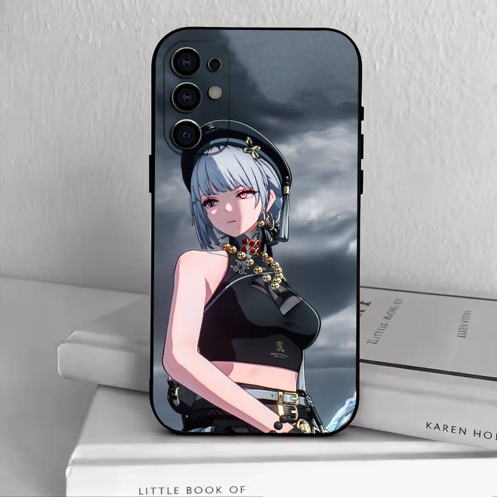 Чехол для телефона -WW- Wuthering Waves WuWa Черный Силиконовый Мягкий Для Samsung S25,S24,S21,S22,S23,S30,Ultra,S20,Plus,Fe,Lite