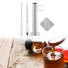 Stainless Steel Hydrometer Cup Maple Syrup Measurement Tool Testing Set with Brush