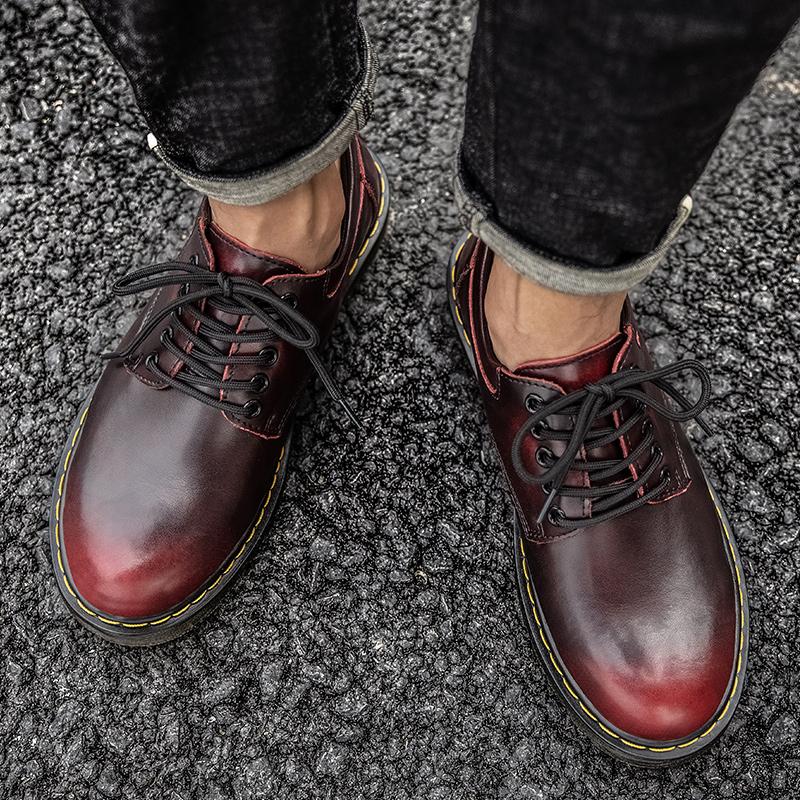 38-48Мужская обувь из натуральной кожи Большой размер Водонепроницаемая уличная обувь Оксфорды Обувь Дерби Мужские броги Кожаная обувь