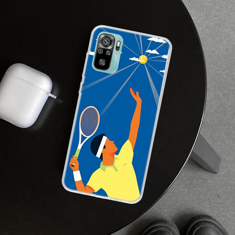 Спортивный чехол для телефона с рисунком в виде тенниса для Xiaomi Redmi Note 15 14 13 12 11 Pro Plus 14S 12S 11S 11T 11E 10S 10 Индивидуальные Fundas Redmi N