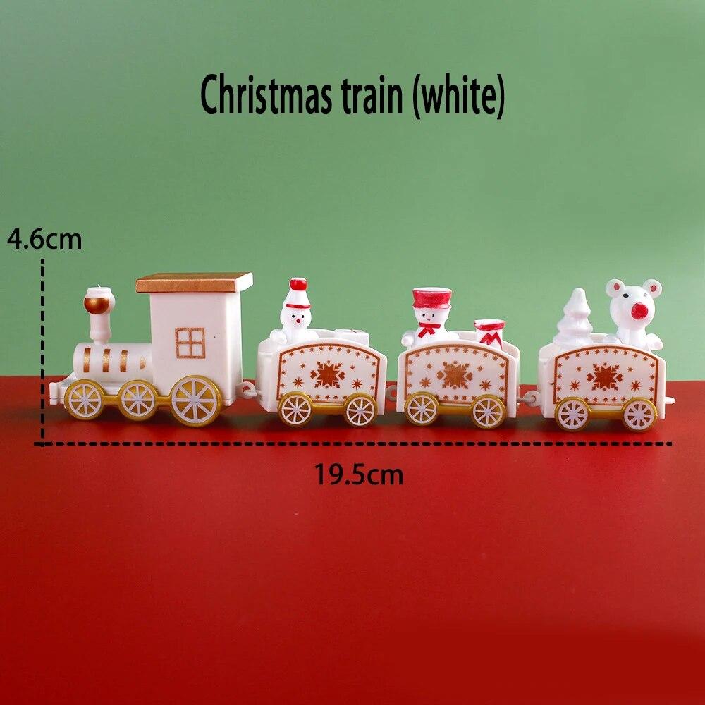 Christmas Wooden Train Train Toys Dessert Decoration Free Patchwork Mini Christmas Train Christmas Decoration