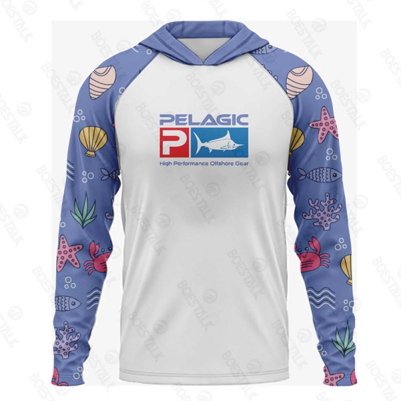 Mens Quick-Dry UV Protection Hooded Fishing Shirt Breathable Long Sleeve Outdoor Sportswear UPF 50