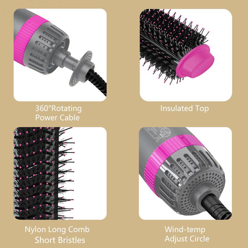 1200W Hair Dryer 2 In 1 Hot Air Brush One Step Styler Volumizer Hair Comb Roller Electric Ion Blow Dryer Brush Hair Straightener Curler