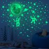 Night Glow Astronaut Planet Wall Sticker Night Glow Sticker Background Wall Children's Room Decoration Self Adhesive Wall Sticker
