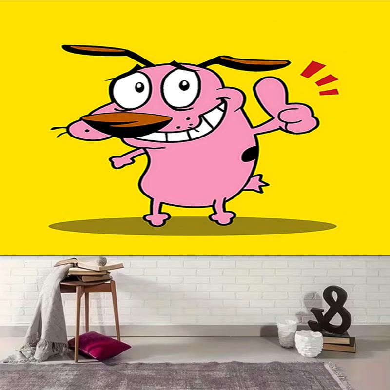 1pc Courage the Cowardly Dog1 Tapestry, Living Room, Bedroom, Office, Party Decor, Ideal Festive Gift