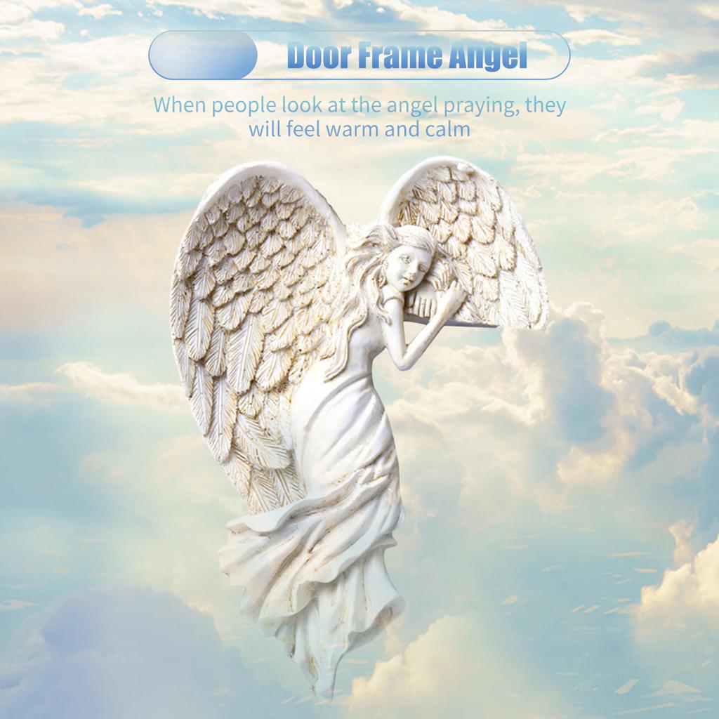 Door Frame Angel Wings Sculpture Right Angel In Your Corner Resin Wall Sculpture Crafts for Home
