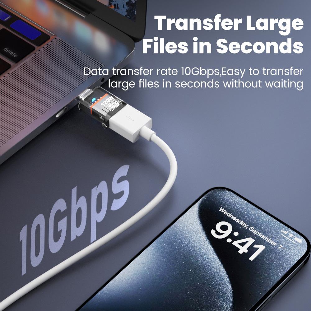 USB C OTG Адаптер 111 Вт Type C на USB Адаптер для передачи данных и зарядки 11 Гбит/с USB Female на Type C Male Разъем для iPhone 16 11