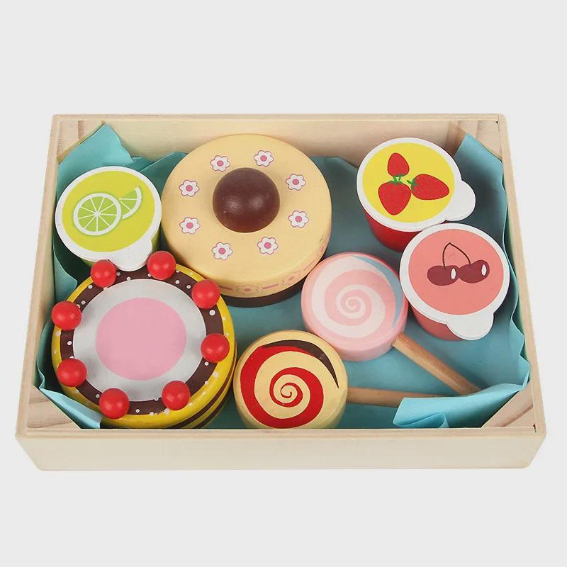 Wooden Pretend Kitchen Toy Set with Cutting Fruits & Vegetables