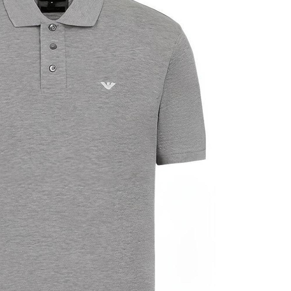 Emporio Armani Мужская футболка-поло с коротким рукавом и однотонным логотипом SS22 Мужские поло Серый 8N1FQ2-1JTKZ-0630
