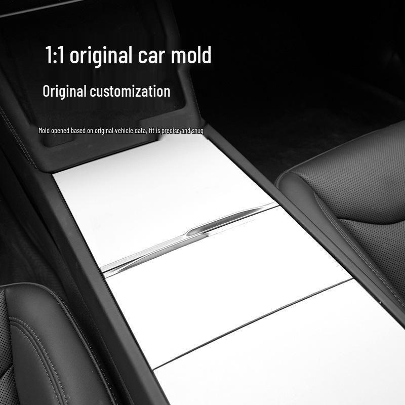 Силиконовая подкладка для центральной консоли Tesla Model 3/Y со статическим стикером-панелью и защитной замшевой поверхностью