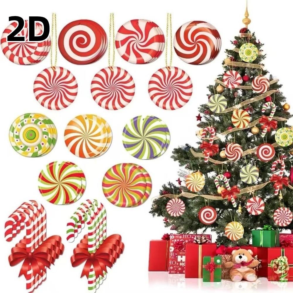 2D Flat Christmas Tree Decor Wooden Home Decor Cute Style Christmas Hanging Christmas Gift Giving