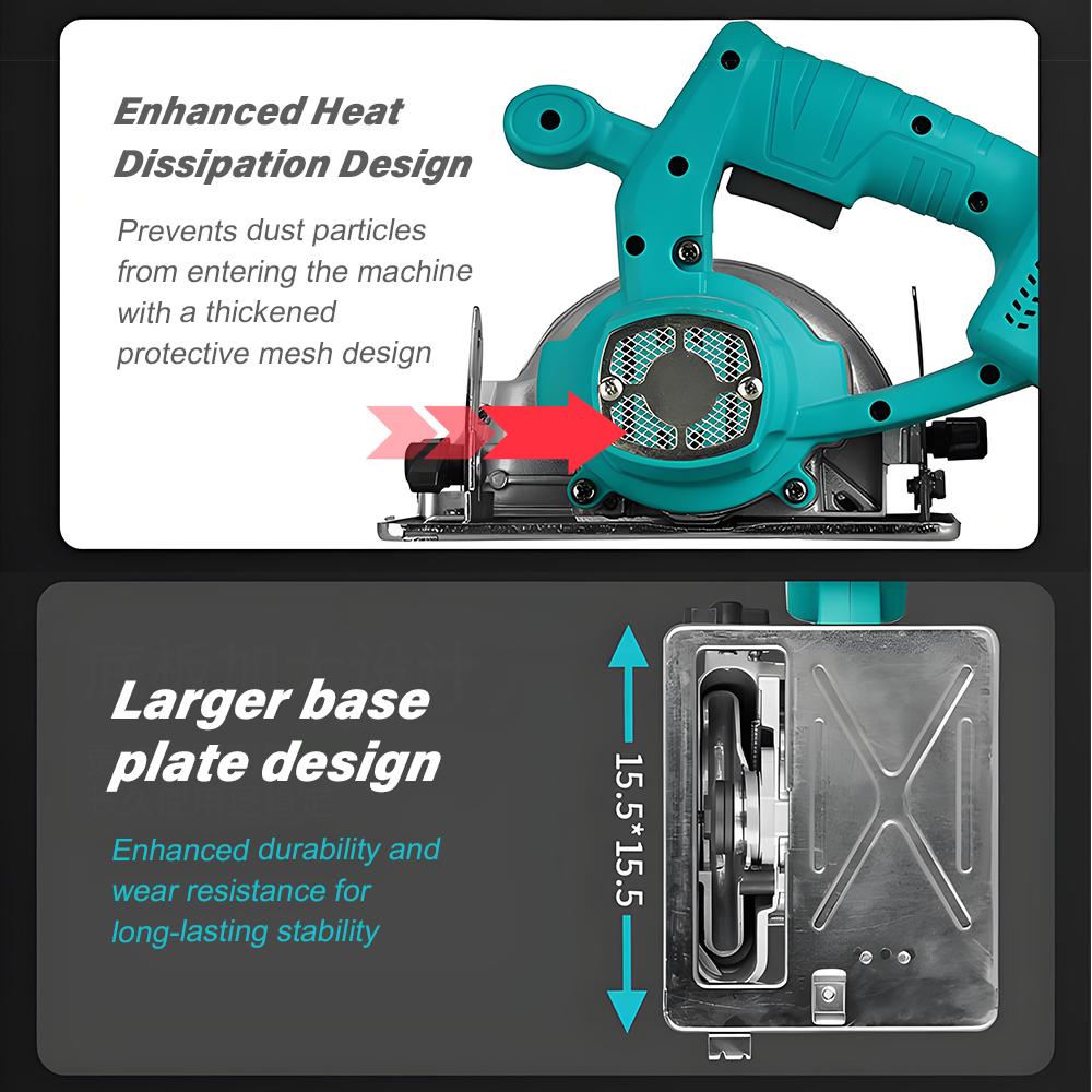 4-дюймовая аккумуляторная бесщеточная циркулярная пила, литий-ионный ручной режущий инструмент, 0-45°, 6300 об/мин, мини-электрическая циркулярная пила для DAYI