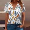 Women's T Shirt Tee Printed Short Sleeve Daily Weekend Fashion Basic V Neck Regular Top