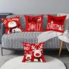 Современная простая льняная милая наволочка с лосем и снеговиком, рождественская, для дома, гостиной, офиса, атмосфера, подушка