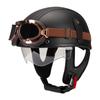 Vintage-Style Half Face Motorcycle Helmet Men Women ABS Material Lightweight Urban Scooter With Removable Visor