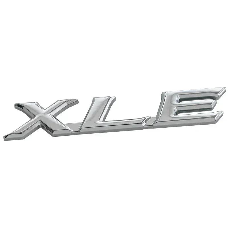RE02Metal XLE Logo Letters Car Rear Trunk Emblem Badge Sticker Decals For Toyota Sienna RAV4 Corolla Camry Car Styling Accessories