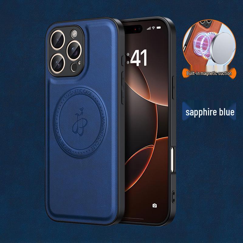 Магнитный кожаный автомобильный чехол для телефона Apple 17 Pro Max, противоударный держатель для iPhone 16, роскошная новая модель 15