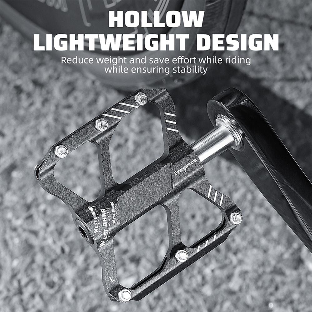 Сверхлегкие велосипедные педали из алюминиевого сплава, 3 подшипника, велосипедные педали, противоскользящие, водонепроницаемые, плоский широкий велосипед