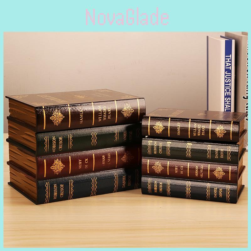 Винтажная книжная шкатулка-органайзер с деревянным дизайном для декора офиса и хранения украшений