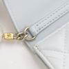 CHANEL Pearl strap flap wallet Shoulder Bag AP1838 Matelasse light blue leather/Fake pearl Women Used