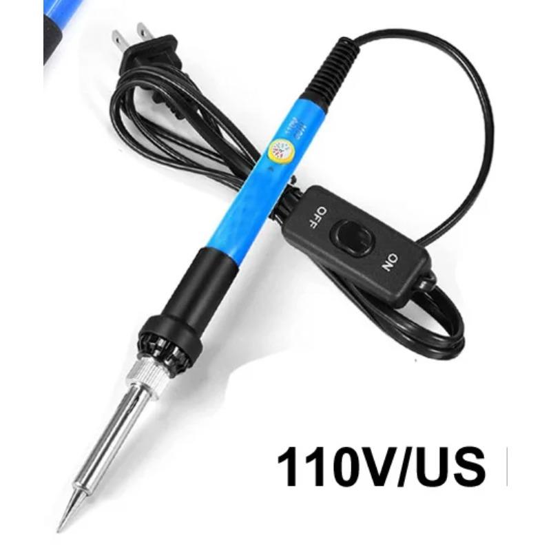 Электрический паяльник с регулируемой температурой, переключатель 60 Вт, 220 В, 110 В, сварочный инструмент для ремонта мобильных телефонов, жало паяльника 900 м