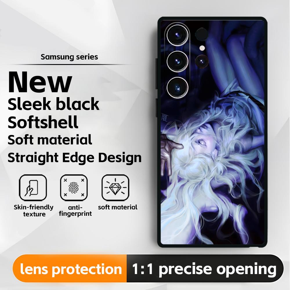 Gothic style cool girl  Phone Case For Samsung Galaxy S25 S24 S23 S22 S21 S20 Plus Ultra Note20 Soft Black
