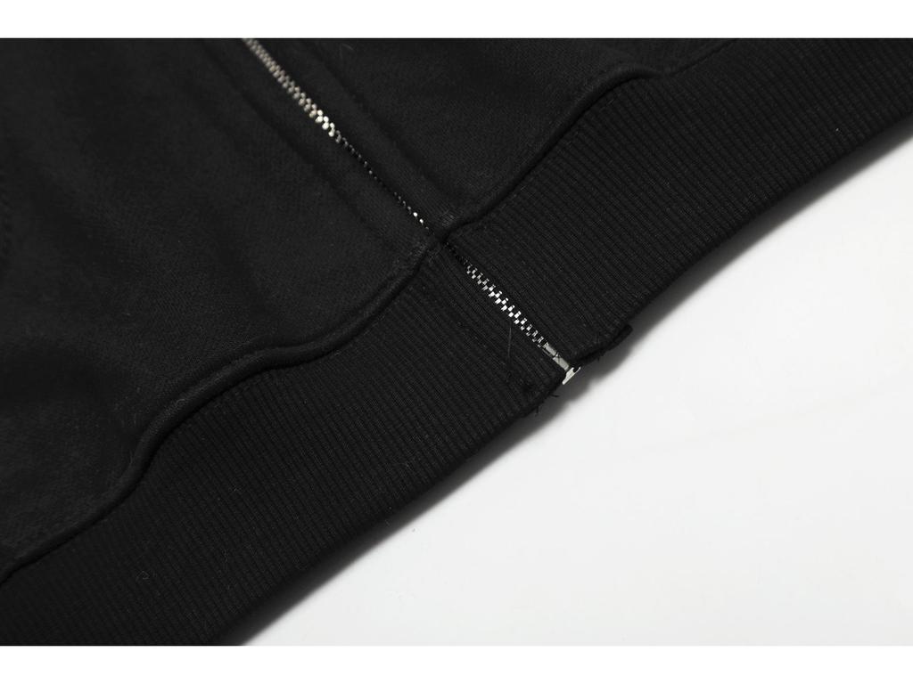 Европейский/Американский Звездный Стиль Флисовая Толстовка с Капюшоном на Молнии - Повседневная Однотонная Хип-Хоп Рэп Мода