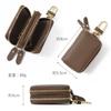 Blanc Pomme Smart Key Genuine Holds 2 Double Mocha Case, Leather, Keys, Zipper, Keyless, Women's, bp-2010,