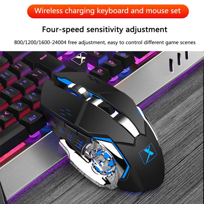 Беспроводная игровая клавиатура K680, мышь, металлическая панель с RGB-подсветкой, перезаряжаемая геймерская мышь, водонепроницаемый набор клавиатур