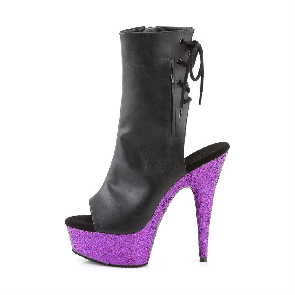 15 см разноцветные блестящие водонепроницаемые туфли на высоком каблуке, низкие туфли для стола, короткие туфли для стола