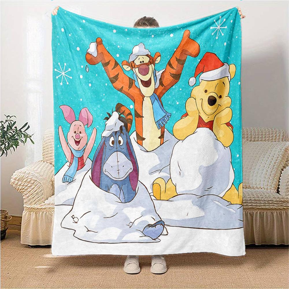 Winter Wonderland Winnie Blanket Soft Throw Blanket For Home Bedroom Bed Sofa Travel Office Solid Christmas Blanket