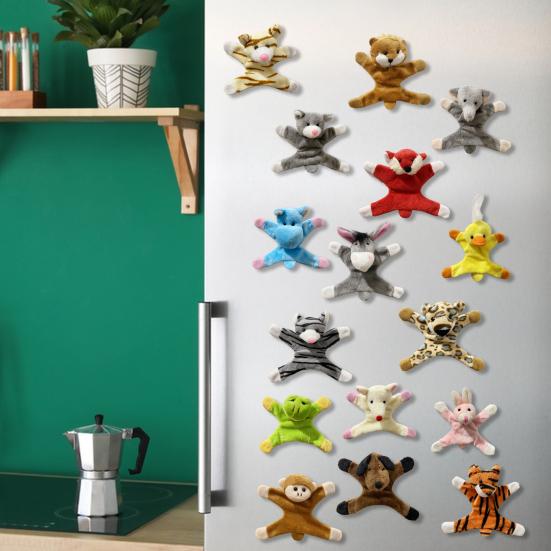 3 шт. плюшевый магнит на холодильник в виде животного для домашнего офиса, кухни, шкафчика, холодильника, плюшевая кукла в виде животного из мультфильма, магнитное украшение, орнамент