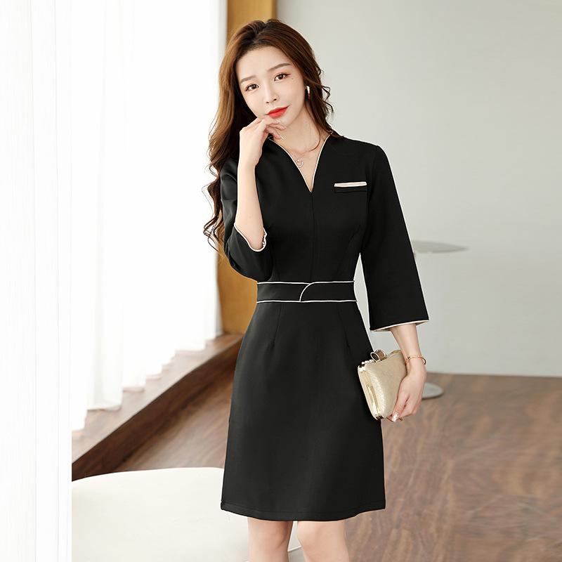 Chinese Style Women's Summer Uniform Dress for Spa Technicians