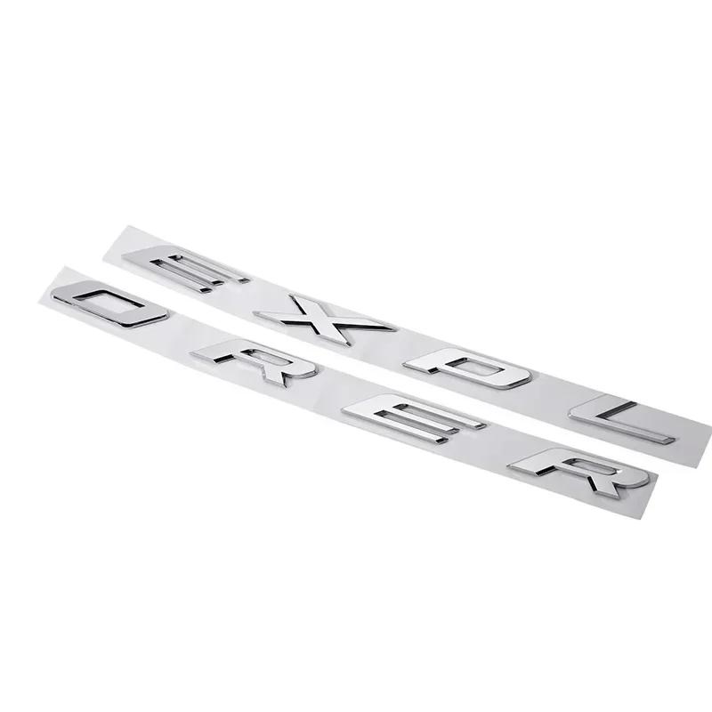 3D ABS Chrome Black Explorer Logo Car Front Hood HYRS3 Emblem Bonnet Letters Badge Sticker For Explorer 2020 2021