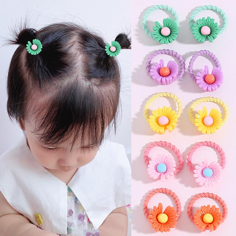 10PCS/Set 2CM Mini Cartoon Baby Girls Hair Ties Children HairBands Ponytail Elastic Rubber Band Newborn Hair Accessories