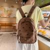 Schoolbag corduroy bow small backpack girls high value small schoolbag simple ins wind small casual backpack women