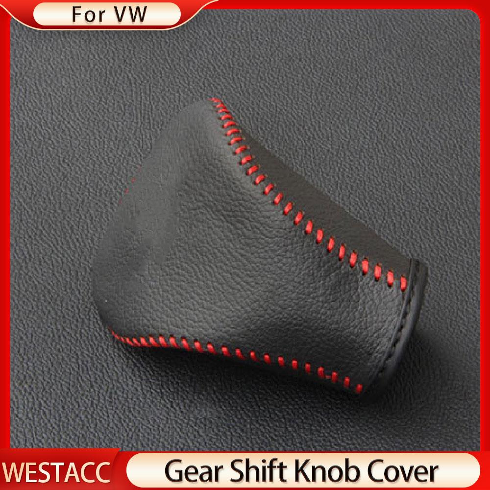 Чехол на ручку переключения передач из натуральной кожи для Volkswagen VW Tiguan L MK2 2017-ошейники-шестерни