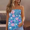 Летние топы-трубы для женщин, милая сексуальная футболка без рукавов с открытыми плечами и цветочным принтом