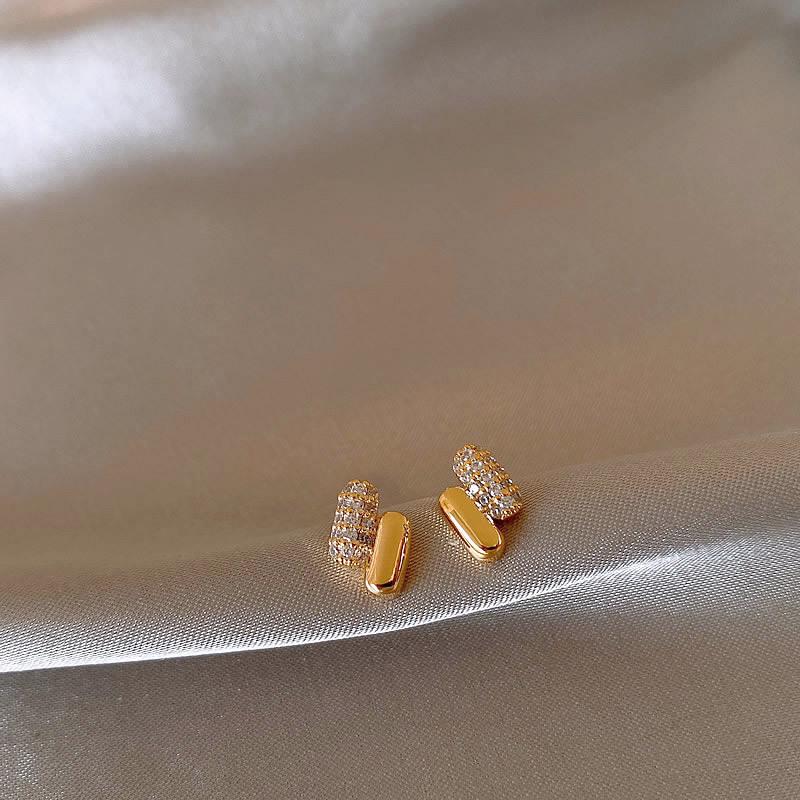 Французские ретро серьги с цирконом и жемчугом: Ювелирные изделия из серебряных игл 925 пробы класса «легкая роскошь»