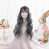 Хэллоуин Косплей Парик Длинные Природные Волны Корень Черный Омбре Серый Серебристый Синтетические Парики с Челкой для Женщин Парики Парики