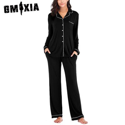 Домашняя одежда Пижама Женский Весенне-летний Кардиган с длинными рукавами Комплект из двух предметов